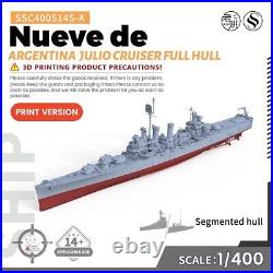 1/400 Military Model Kit Argentina Nueve de Julio Cruiser Full Hull