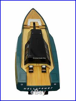 118 WALLY POWER Motor Yacht 36 Handcrafted Wooden Ship Model NEW