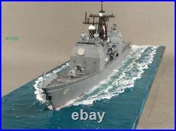 1350 Fully Assembled Cruiser USS Ticonderoga Ship Model with Seascape Base