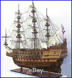 1637 HMS Sovereign of the Seas Tall Ship Assembled 58 Built XL Wooden Model New