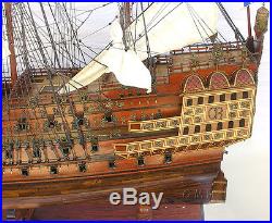 1637 HMS Sovereign of the Seas Tall Ship Assembled 58 Built XL Wooden Model New
