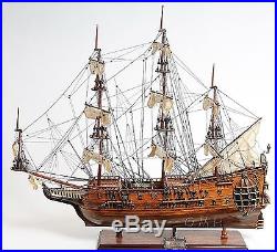 1650 Royal Navy Tall Ship Model Handmade Wooden Boat Assembled Collectible Decor