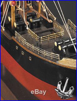 1897 Malacca Tramp Steamer Wooden Cargo Ship Model 26.75 Nautical Decor