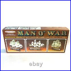 1973 Scientific MAN O' WAR Wood Ship Model Kit #185 Complete New In Original Box