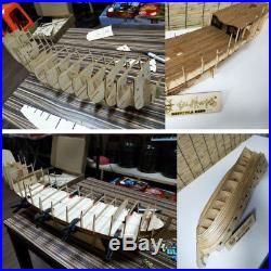 32'' Black Pearl Ship Assembly Model DIY Kits Wooden Sailing Boat Decor Toy Gift