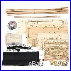 32'' Black Pearl Ship Assembly Model DIY Kits Wooden Sailing Boat Decor Toy USA