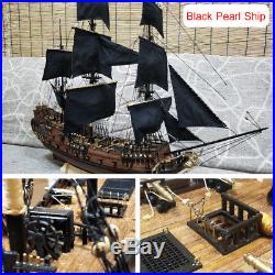 32'' Black Pearl Ship Assembly Model Puzzle DIY Kit Wooden Sailing Boat Toy Gift