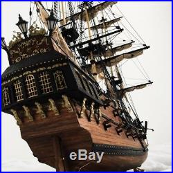 32'' Black Wooden Pearl Ship Assembly Model Kits DIY Sailing Boat Decor Toy Gift