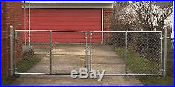 4' Galvanized Residential Chain Link Double Driveway Gate Kit FREE SHIPPING
