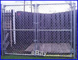 6' Galvanized Residential Chain Link Double Driveway Gate Kit FREE SHIPPING