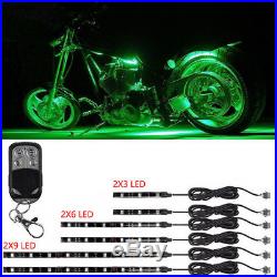 6x 18 Color Motorcycle ATV Flexible Strip LED Light NEON Remote Kit FAST SHIP