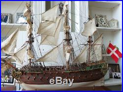 Antique Wood Model Ship of Famous Danish Norske Love Needs Restoration 175