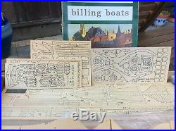 Billings Boats Spansk Galeon Vintage Wood Model Ship Kit Denmark Complete In Box