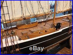Bluenose 120x103x19cm Handcrafted Wooden Model Sailing Boat Ship Antique Pearl