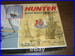C. Mamoli 172 Scale Hunter British Armed Cutter Wooden Ship Model Kit