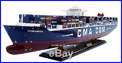 CMA CGM MARCO POLO Container Ship Model 39 Handmade Wooden Ship Model NEW