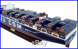 CMA CGM MARCO POLO Container Ship Model 39 Handmade Wooden Ship Model NEW