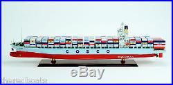 COSCO Container Ship 38 Handmade Wooden Ship Model NEW