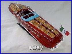Cedar Wooden Speed Boat R. Tritone 24 Quality Model Ship Handmade Italian Boat