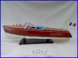 Cedar Wooden Speed Boat R. Tritone 24 Quality Model Ship Handmade Italian Boat