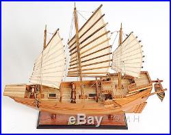 Chinese Junk Pirate Sailboat 27 Built Wooden Model Ship Assembled