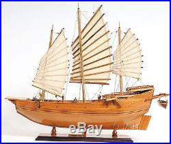 Chinese Junk Pirate Sailboat 27 Built Wooden Model Ship Assembled