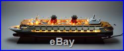 Disney Magic Cruise Ship Handmade Wooden Ship Model 48 with lights
