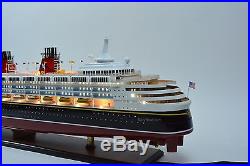 Disney Magic Cruise Ship Handmade Wooden Ship Model 48 with lights NEW