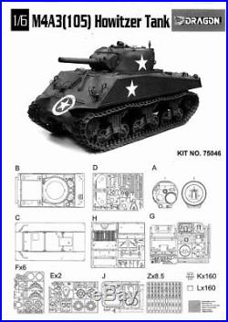 Dragon 1/6 M4A3 Sherman 105mm Howitzer Tank 75046 US Seller FREE SHIPPING