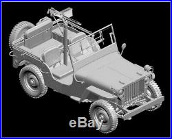 Dragon US 1/4 Ton 4x4 Jeep Truck with. 30 cal Machine Gun 1/6 Model Kit US SHIPPING