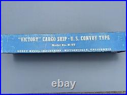 EXTREMELY RARE Vintage LEDDY Victory Liberty ship WOOD MODEL KIT WW2 WWII 19