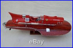 Ferrari Hydroplane 15 Beautiful Wooden Model Boat L40 Xmas Gift Free Shipping