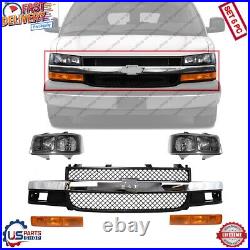 For 2003-2021 Express 2500 Front Grille Headlight Parking Light Kit LH+RH SET 5P