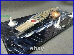 Fully Assembled Ship Model with Seascape Base Akagi Aircraft Carrier Attacked
