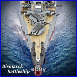 German Battleship MISINI Technik Bismarck WWII Military Warship Model for Adult