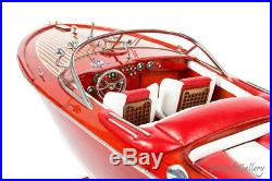 HANDCRAFTED WOODEN MODEL SPEED BOAT SHIP RIVA AQUARAMA GIFT DECORATION(70cm)
