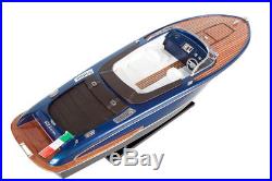 HANDCRAFTED WOODEN MODEL SPEED BOAT SHIP RIVA ISEO GREAT GIFT DECOR 70cm