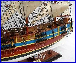 HMS Bounty Painted Tall Ship Assembled 36 Handmade Built Wooden Model Boat New