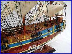 HMS Bounty Painted Tall Ship Assembled 36 Handmade Built Wooden Model Boat New