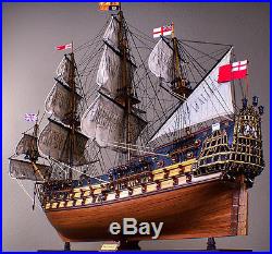 HMS PRINCE 45 wood model ship large scaled British sailing warship boat