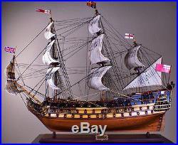 HMS PRINCE 45 wood model ship large scaled British sailing warship boat