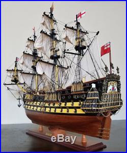 HMS Prince 34 wood ship model sailing tall British boat