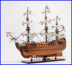 HMS Victory Admiral Nelson Flagship Tall Ship 37 Built Wooden Model Assembled