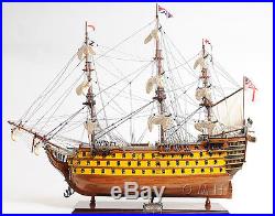 HMS Victory Admiral Nelson Tall Ship 37 Wood Model Painted Sailboat Assembled