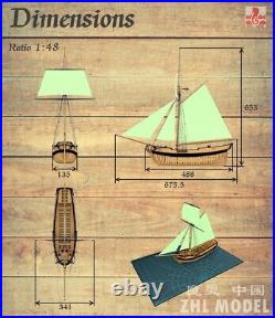 Hayling Hoy 1760 148 wooden model ship kits- CHERRY WOOD VERSION