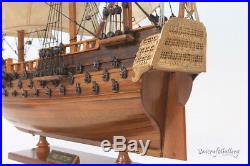 Hms Victory Wooden Model Marine Ship Boat Completed Handmade Gift Decor 45cm