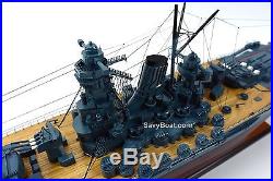 Japanese Navy Ship Yamato Handmade Wooden Battleship Model 48