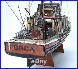 Jaws Orca Wooden Model Boat Wood Lobster Fishing Trawler SHIP Bruce Lobsterboat
