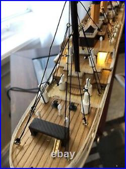 LED RMS Titanic Wooden Model Ship Inch with Warm Light ASSEMBLED IN STOCK