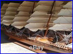 Large 156 Wooden Model Ship on Wheels France II -7' High Mast 175lbs 13